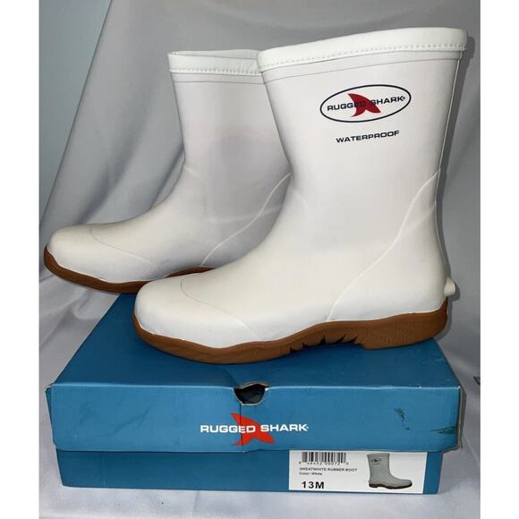 NIB Men "Rugged Shark " Waterproof Deck Boots Color:Great-White US13M - Picture 2 of 16